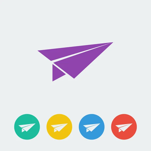 Kruhu papírové letadlo ikony nastavit — Stockový vektor
