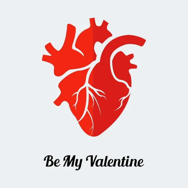 Signo de San Valentín del corazón humano — Vector de stock