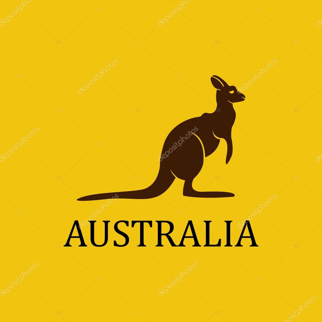 Australia kangaroo poster. vector illustration. silhouette design
