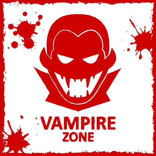 Grafitis de pared vectorial. Zona de vampiros. Color rojo. Formato eps 10 — Vector de stock