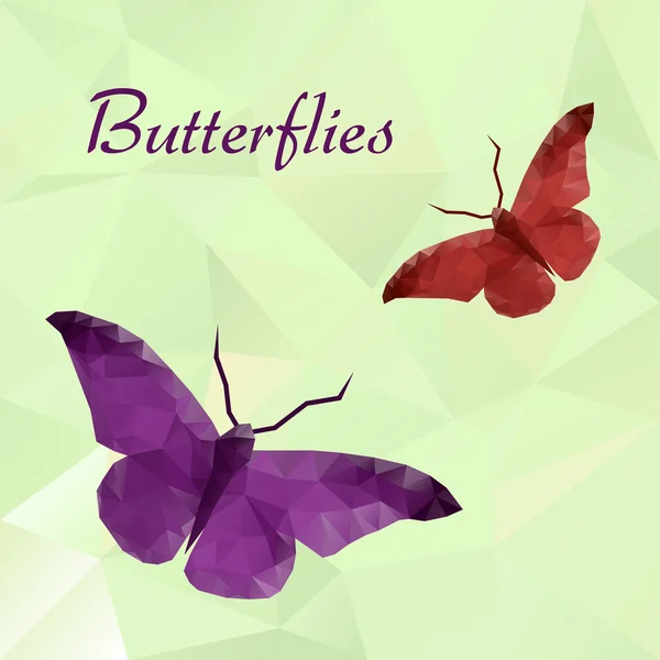 Vector butterflies color geometric. — Stock Vector