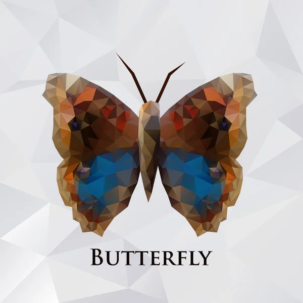 Vector vlinder brown geometrische. — Stockvector