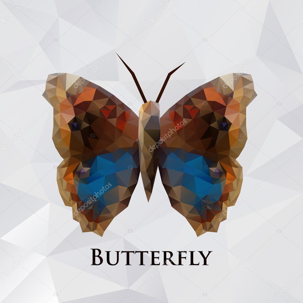 Vector butterfly brown geometric.