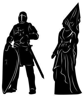Ortaçağ knight ve kadın