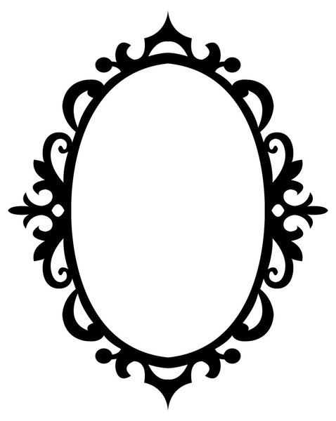 Овальная цветочная декоративная рамка
