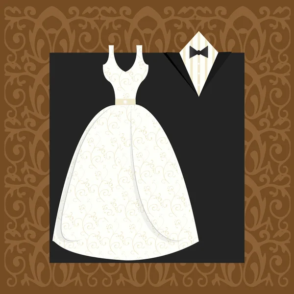 Vestido de novia y traje — Archivo Imágenes Vectoriales