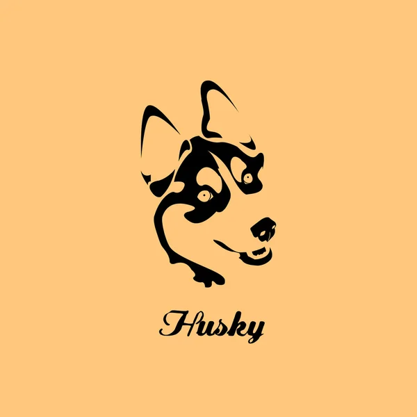 Icono husky siberiano — Vector de stock