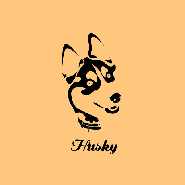 Siberian husky with collar — Stock Vector