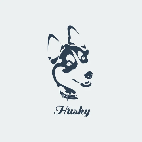 Husky siberiano con cuello — Vector de stock