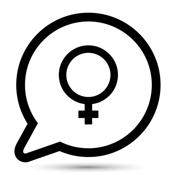 Female sign bubble — Stock Vector