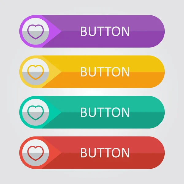 Heart icon buttons — Stock Vector