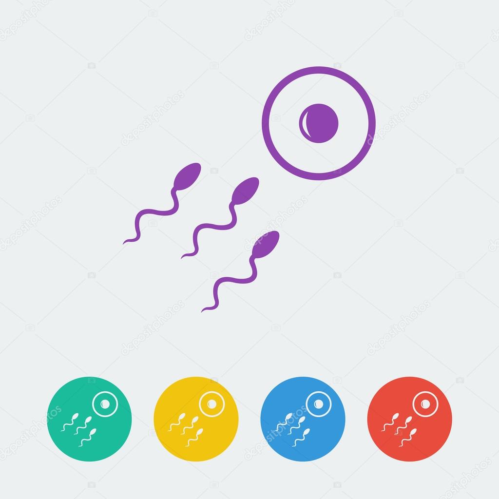 sperm and egg icons set