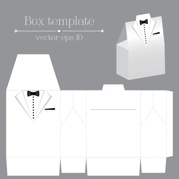 Modèle de boîte vectorielle tuxado. Couleur blanche — Image vectorielle