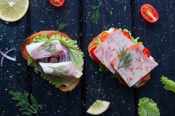 sandviç sebze ve baharat farklı dolguları ile