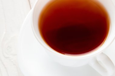Beyaz Kupası closeup güçlü çay