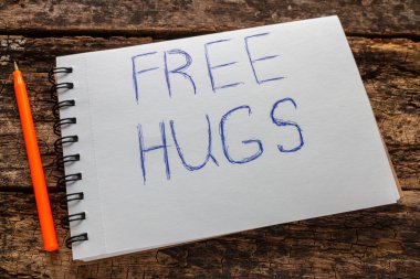 defter ve kalem ücretsiz hugs işareti