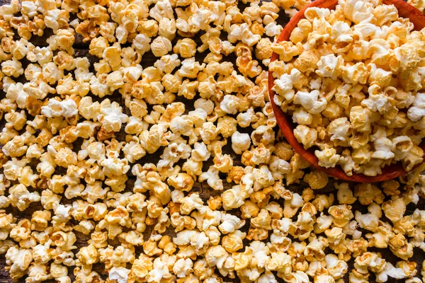 Fond de pop-corn au caramel — Photo