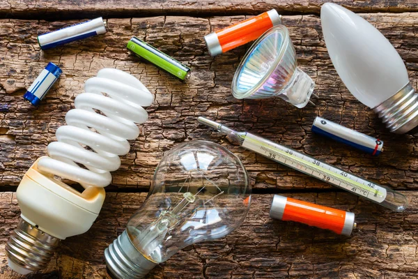 Hazardous waste on a wooden background — Stock Photo, Image