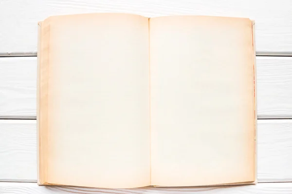 Libro vintage abierto con páginas en blanco y espacio para texto —  Fotos de Stock