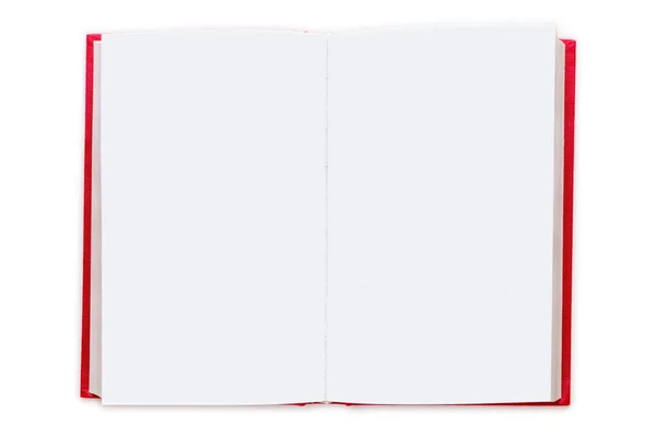 Livro Capa Dura Vermelho Aberto Com Páginas Branco Isolado Modelo Fotografias De Stock Royalty-Free