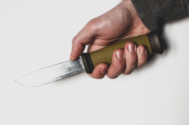 Bıçak, beyaz arka plan konseptine yakın soygun, katil, suç