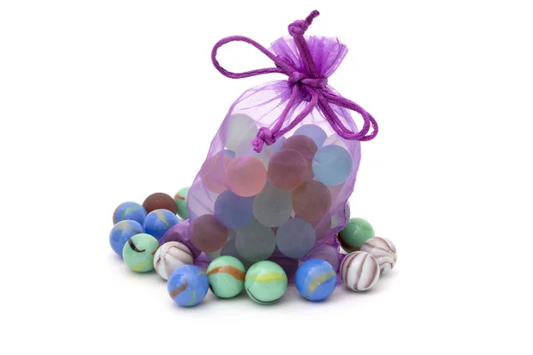 Bag with stones on a white background — Stock Photo, Image