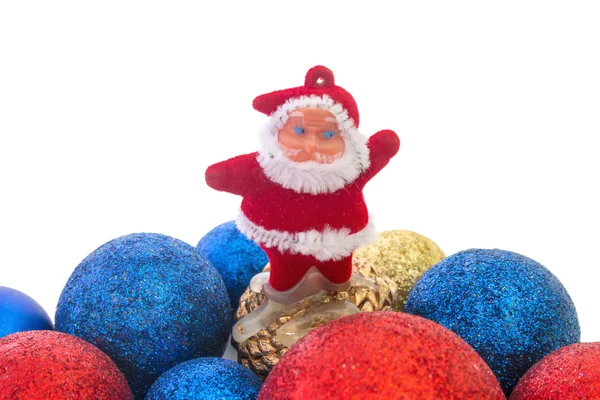 Christmas toys closeup Santa — Stock Photo, Image