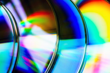 Abstract background cd disk with defocused refraction of light in reflection