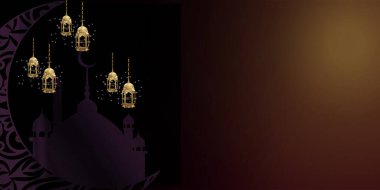 Ramazan Mübarek modern fon, Ramazan Kareem ve Asılı Fener & Cami Arkaplanı