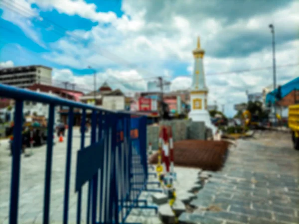 Região Especial Yogyakarta Indonésia Janeiro 2021 Fotos Borradas Renovação Monumento — Fotografia de Stock