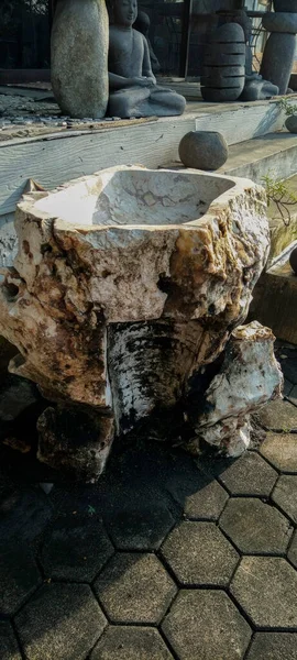 Lavatório Feito Pedra Branca — Fotografia de Stock