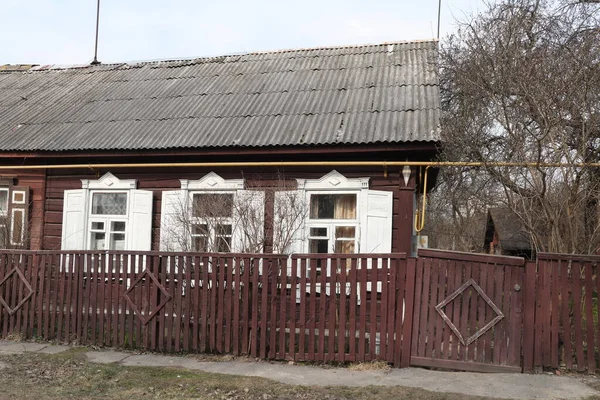 Ancienne Maison Bois Dans Village — Photo