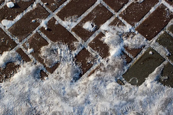 Glace sur la dalle de chaussée — Photo