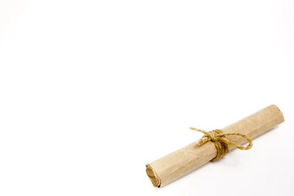 The scroll of parchment on white background — Stock Photo, Image