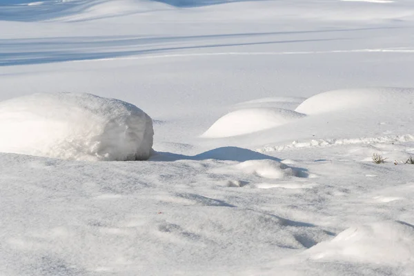 Nieve Suave Deriva Soleado Día Invierno Nieve Profunda Alta Deriva — Foto de Stock