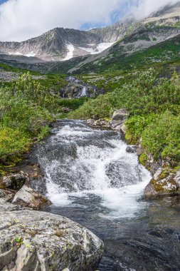 Güz ormanları arasında kristal berrak suyla güzel bir nehir