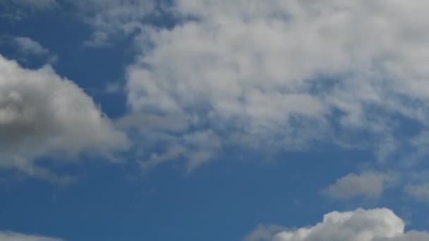 Timelapse de nubes blancas con cielo azul — Vídeo de stock
