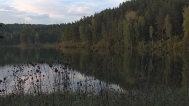 Orman gölünün doğal manzarasını rahatlatıyor.