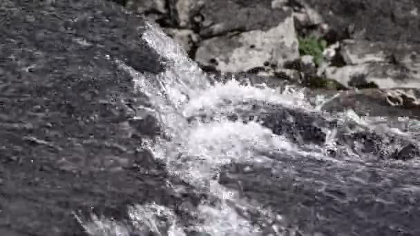 Stream of water shimmers and glistens in sun — Stock Video