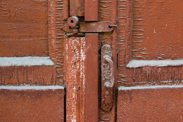 Old barn wooden gates closeup — Stock Photo, Image