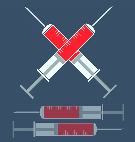 Medische syringe mooie icon — Stockvector