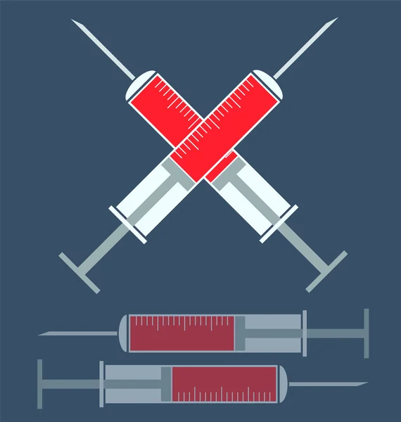 Seringue médicale belle icône — Image vectorielle