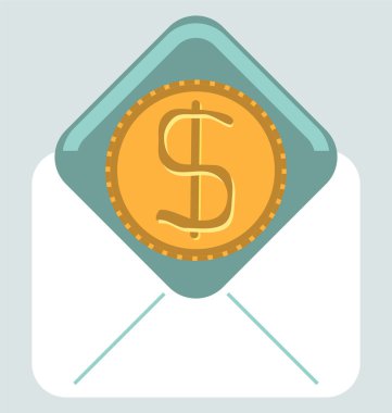 Altın dolar para zarfı çizimi