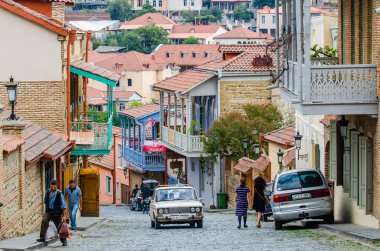 Sighnaghi dolambaçlı sokaklarında. Gürcistan