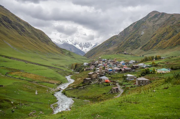 Dağlık Svaneti, Georgia Ushguli, Eylül 2013 manzara