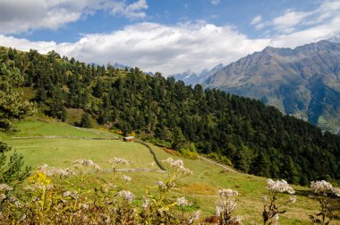 Svaneti, Gürcistan Kafkasya dağlarında sonbahar
