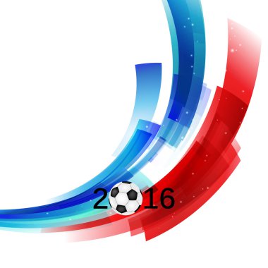 Euro 2016 Fransa Futbol Şampiyonası ile top ve Fransa bayrağı vektör