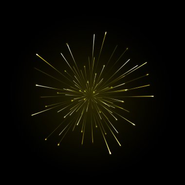 Festival altın havai fişek arka plan. Vektör çizim