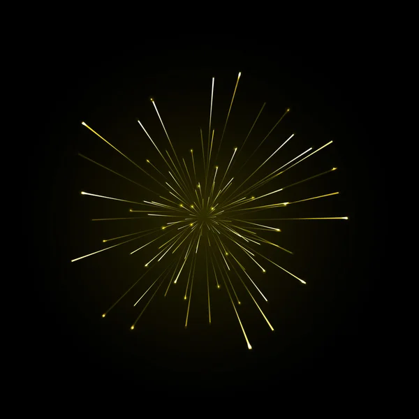 Feestelijke gouden vuurwerk achtergrond. Vectorillustratie — Stockvector