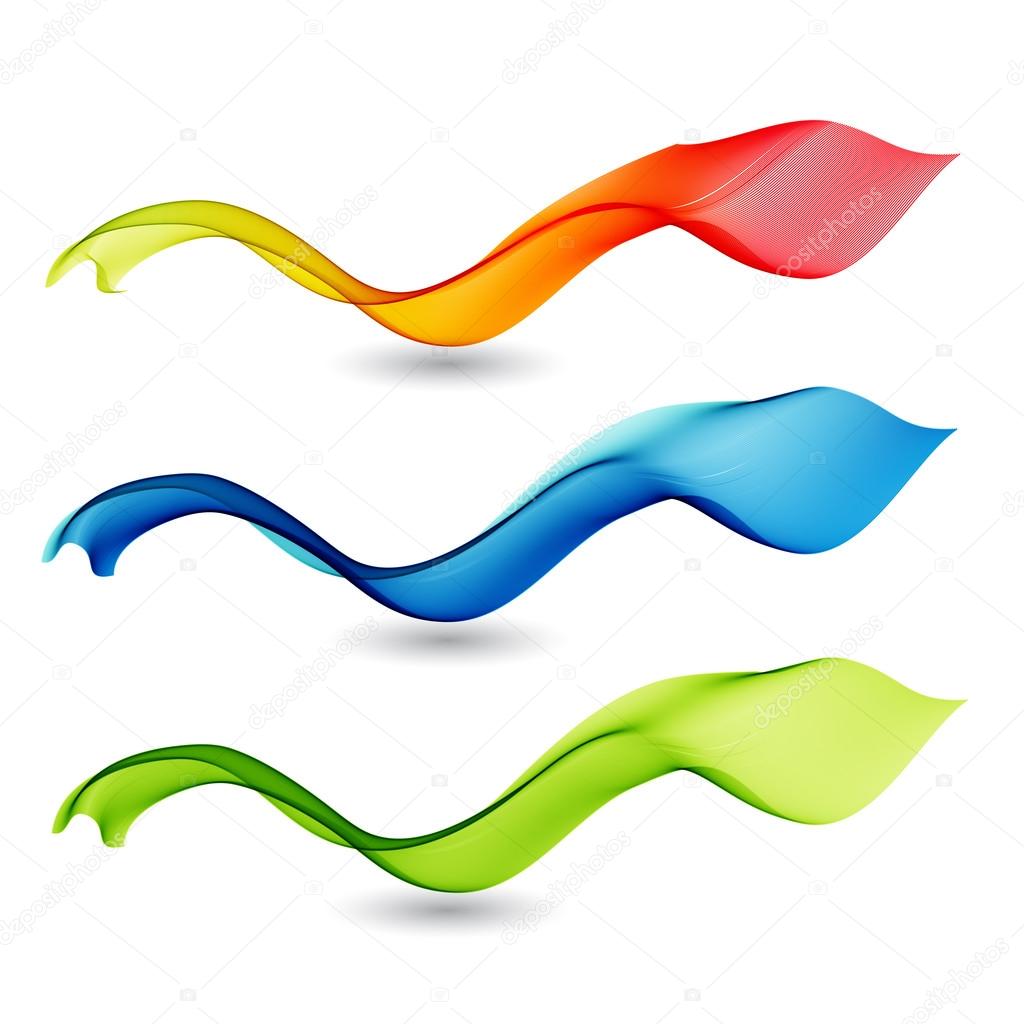 Set of Abstract waves  line. Template design